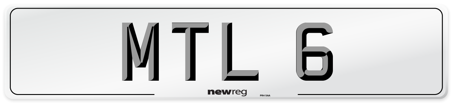 MTL 6 Number Plate from New Reg